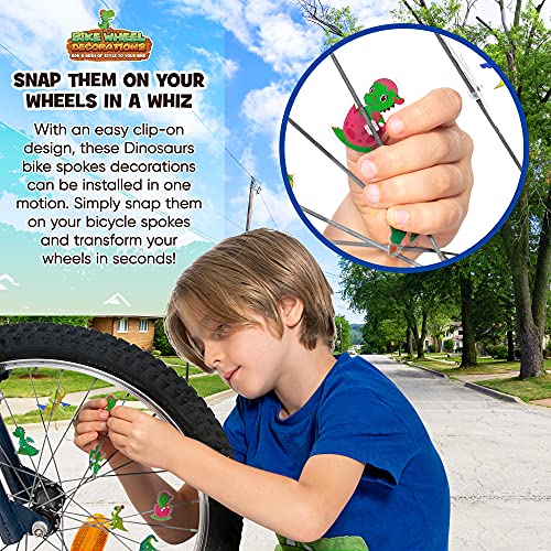 Bike Wheel Dinosaurs Spokes – 36 Kit – Cute Biking Accessories for Kids – Bicycle Spokes Decorations – Cool Cycling Gear Gift for Boys – Spoke Beads Attachments – Dinosaurs Easter Egg Stuffers | The Storepaperoomates Retail Market - Fast Affordable Shopping