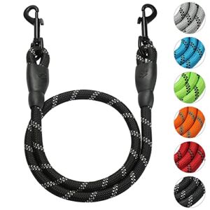 Dog Leash Extension Reflective Detachable Coupler，Support add to Multiple Rope Leash Control for Large and Medium Dogs Walking and Training (Classic Black, add one More Leash)