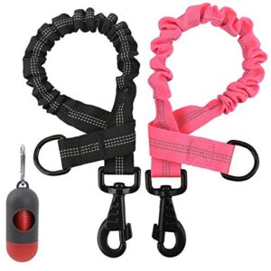 NOYAL 2 Pack 1.7 FT Bungee Dog Leash Heavy Duty Shock Absorbing Extension Leash Improved Dog Safety Suitable for Walking, Running, Bicycling