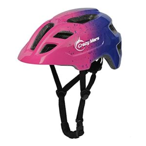Crazy Mars Toddler/Kids Bike Helmet for 3-10 Years Old Boys and Girls, Adjustable and Multi-Sport (Pink&Blue)