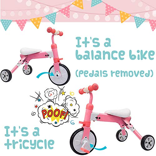 2 in 1 Tricycles for 3 Year Olds – 2-4 Years Old Baby Tricycle Perfect As Toddler Bike for 2 Year Old Toddler Or Birthday Gift, Safe Folding Trike for 2 Year Olds Ideal for Boy Girl | The Storepaperoomates Retail Market - Fast Affordable Shopping