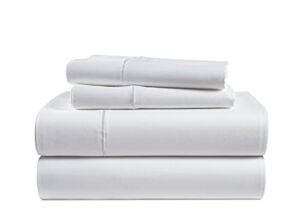 100% Egyptian Cotton Bed Sheets – 1000 Thread Count 4-Piece White King Sheets Set, Long Staple Cotton Bedding Sheets, Sateen Weave, Luxury Hotel Sheets, 16″ Deep Pocket (Fits Upto 17″ Mattress)