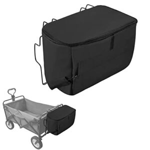 VOONKE Wagon Storage Bag, Collapsible Oxford Cloth Tail Pocket Hand Push Wagons Accessories for Outdoor Beach, Garden cart Refrigeration Wagon Storage Bag Attachment（not Included Wagon ） Black