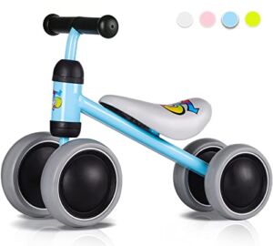 Baby Balance Bikes 10-24 Months Children Walker, Push Bike Baby Bike for Boys Girls, No Pedal 4 Wheels Infant Toddler Bicycle, Baby Riding Toys Baby Walker First, Best Gift for Birthday Christmas