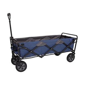 MacSports 52″ Extra Long Extender Wagon Cart Heavy Duty Collapsible Wagon Cart with All-Terrain Wheels – Portable Lightweight Folding Cart for Sports Events, Vacations, and More (Navy Blue)