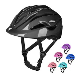 KAMUGO Bike Helmet Kids Toddler, Girls and Boys Bike Helmet Adjustable Helmet for Age 2-8 Years Old, Multi-Sport Helmet for Cycling Skateboard Skating Scooter Helmet(Black)