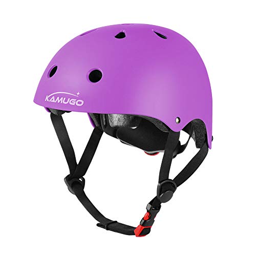 KAMUGO Kids Adjustable Helmet, Suitable for Toddler Kids Ages 8-14 Boys Girls, Multi-Sport Safety Cycling Skating Scooter Helmet (Purple, Medium) | The Storepaperoomates Retail Market - Fast Affordable Shopping