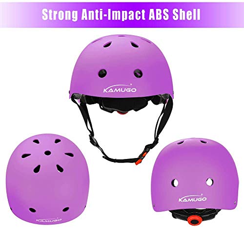 KAMUGO Kids Adjustable Helmet, Suitable for Toddler Kids Ages 8-14 Boys Girls, Multi-Sport Safety Cycling Skating Scooter Helmet (Purple, Medium) | The Storepaperoomates Retail Market - Fast Affordable Shopping