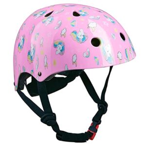 Toddler Helmet, Bienbee Kids Bike Helmet Skateboard Helmets for Bicycle Balance Bike Scooter Cycling for Girls Kids Age 3-5-8 Years Pink Color