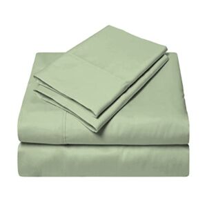 500 Thread Count Solid Sheet Set & Pillowcase Short Queen Size Moss Egyptian Cotton Luxury 18 Inch Deep Pocket 4 PCs Sheet Set Wrinkle Free & Fade Resistance