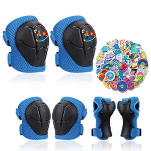 Knee Pads for Kids 3-8 Years Old & Elbow Pads with Wrist Guards Youth Protective Gear Set for Skateboard Cycling Roller Bike Inline Scooter Skating Skates Pads Toddler Girls Boys Kids