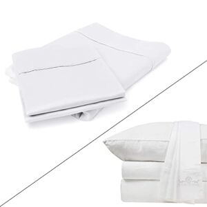 Premium 800 Thread Count 100% Natural Egyptian Cotton Sheets, Fits Mattress Upto 18” Deep Pocket – 4-Piece White Cal King Sheet Set with 2 Extra White King Pillow Cases Cotton Bed Sheets