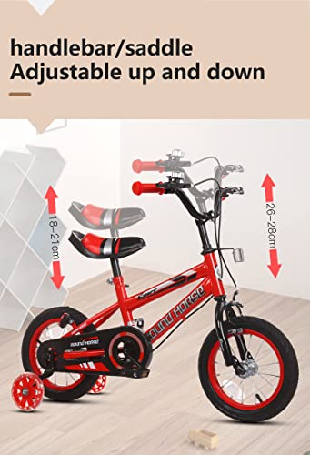 HORSESHOE Toddler Bike 12 14 16 18 Inch Sport Styles (RED, 16 Inch with Training Wheels & Kickstand) | The Storepaperoomates Retail Market - Fast Affordable Shopping
