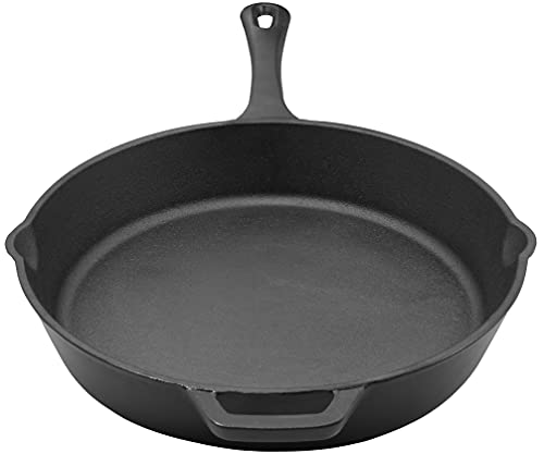 Cuisinart Open Round Cast Iron Skillet, 11 Inch, Black Matte | The Storepaperoomates Retail Market - Fast Affordable Shopping
