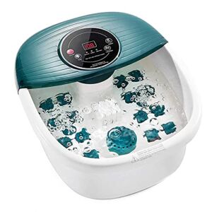 Foot Spa Bath Massager with Heat, Bubbles, Vibration, 16 Removeable Roller (not Motorized), Pedicure Foot Spa with 95-118℉ Temperature Control and Material Box for Feet at Home