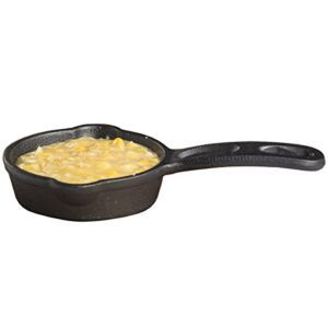 TableCraft Products CW30122 Cast Iron Mini Round Skillet 3⅝” Dia (6⅞” with Handle) x 1¼” D, 1.25″ Height, 4.125″ Width, 6.875″ Length