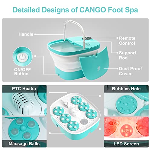 Motorized Foot Spa Bath Massager with Heat Bubbles and Vibration Massage and Jets, 16OZ Lavender Foot Soak Epsom Salt, CANGO Collapsible Foot Bath Bucket With Auto Massage Balls, Infrared,Remote -Blue | The Storepaperoomates Retail Market - Fast Affordable Shopping