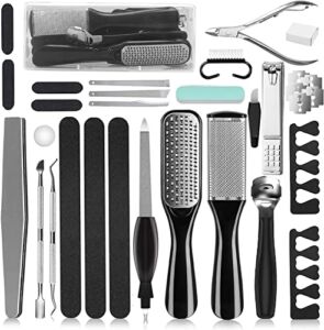 Professional Pedicure Tools Set, 26 in 1 Stainless Steel Foot Care Kit Foot Rasp Dead Skin Remover Pedicure Kit,Foot File Kit Foot Callus Remover, for Men Women Travel