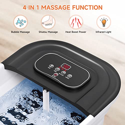 Collapsible Foot Spa Bath Massager, Pedicure Foot Bath Spa with Heat Bubbles and Massage and Jets, 95℉-118℉ Heated Foot Soak Tub Feet Soaker with 8 Massaging Rollers, Black | The Storepaperoomates Retail Market - Fast Affordable Shopping