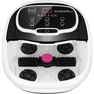 Best Choice Products Motorized Foot Spa Bath Massager, Adjustable Waterfall Shower & Fast Heating , Automatic Shiatsu Pedicure Massage, Pumice Stone, Rollers to Relieve Feet Muscle Pain – Black