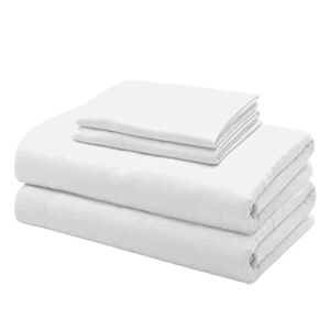 Thread Bond Luxurious 1000 Thread Count 100% Egyptian Cotton Sheets Queen Size White Sheet Set ,4-Piece Solid Pattern Bedding Sheets and Pillowcases Fits Mattress Up to 18 inches Deep Pocket