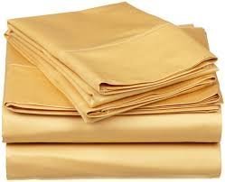 1000 Thread Count Four (4) Piece Queen Size Gold Solid Bed Sheet Set, 100% Egyptian Cotton, Premium Hotel Quality