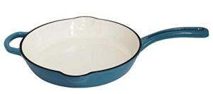 Mirro MIR-19061 12″ Cast Iron Skillet, Teal, Ready to Use