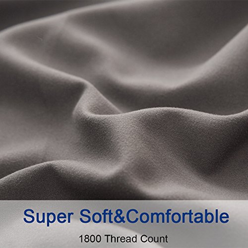 SONORO KATE Bed Sheet Set Super Soft Microfiber 1800 Thread Count Luxury Egyptian Sheets Fit 18 – 24 Inch Deep Pocket Mattress Wrinkle-4 Piece (Grey, Queen) | The Storepaperoomates Retail Market - Fast Affordable Shopping