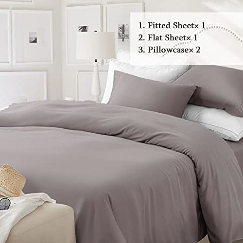 SONORO KATE Bed Sheet Set Super Soft Microfiber 1800 Thread Count Luxury Egyptian Sheets Fit 18 – 24 Inch Deep Pocket Mattress Wrinkle-4 Piece (Grey, Queen) | The Storepaperoomates Retail Market - Fast Affordable Shopping