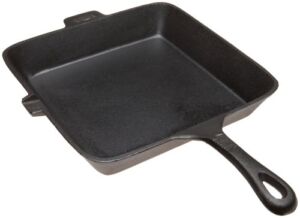 Old Mountain Pre Seasoned Square Skillet with Assist Handle, 10.5-inch Length