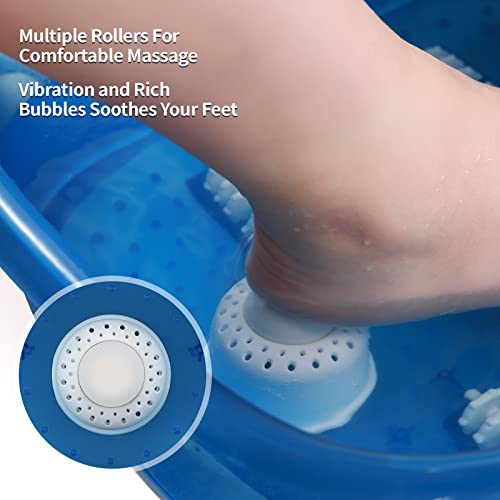 Foot Spa Bath with Heat, Massage and Pumice Stone, Pedicure Foot Spa Soak with Touch Screen Panel – Features 4 Shiatsu Rollers (Not Motorized), Bubbles, Vibration and Temperature Control – Blue | The Storepaperoomates Retail Market - Fast Affordable Shopping
