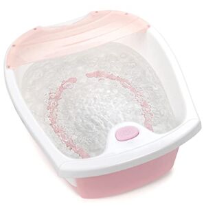 Giantex Foot Spa Bath W/Smooth Bubble Massage, Massage Nodes & Arch, Splash Guard, Toe-Touch Control, Heat Maintenance, Portable Home Spa, Tired Relieve, Promote Blood Circulation Feet soaker (Pink)