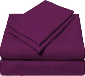5 PCs Split Sheet–100% Egyptian Cotton 800 TC Bed Set, Split Queen Sheets Sets for Adjustable Beds, Fits Mattress Upto 12” Deep Pocketss(Plum Split Bedding Set)