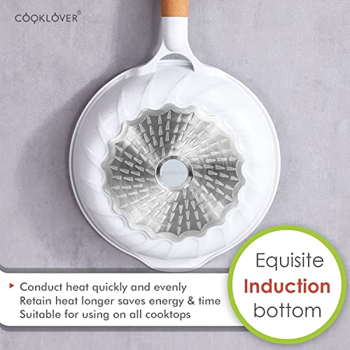 COOKLOVER Nonstick Frying Pan 100% PFOA Free Cookware Induction Skillet Stir Fry Pan 7.9 inch – White | The Storepaperoomates Retail Market - Fast Affordable Shopping