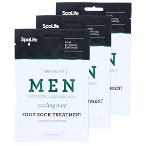 SpaLife Mens Cooling Mint Moisturizing Repairing Balm For The Working Feet (Foot Sock 3 Pairs)