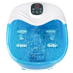 Foot Spa Bath Massager with Heat, Bubbles, Vibration Fast PTC Heating with 4 Massage Rollers Pedicure Foot Soak Tub for Feet Pain Relief Temperature Control 96℉-118℉