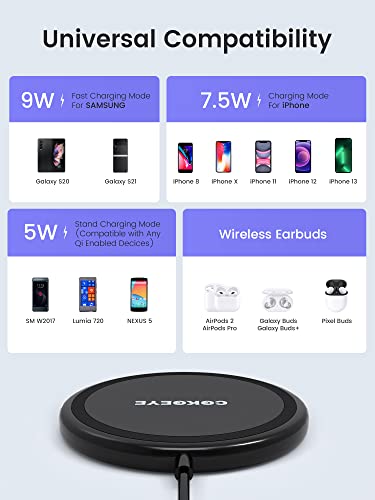 Wireless Charger, 15W Qi-Certified Max Fast Wireless Charging Pad 2-Pack Compatible with iPhone 13/13 Pro/13 Mini/13 ProMax/12/SE/11, Samsung Galaxy S21/S20/Note 10/Edge Note 20Ultra/S10, AirPods Pro | The Storepaperoomates Retail Market - Fast Affordable Shopping