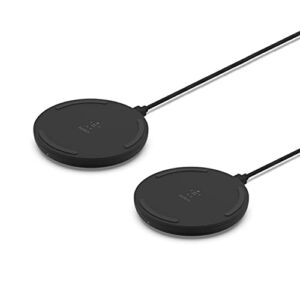 Belkin Quick Charge Wireless Charging Pad – 2-Pack – 10W Qi-Certified Charger Pad for iPhone, Samsung Galaxy, Apple Airpods Pro & More – Charge While Listening to Music & Streaming Videos – Black