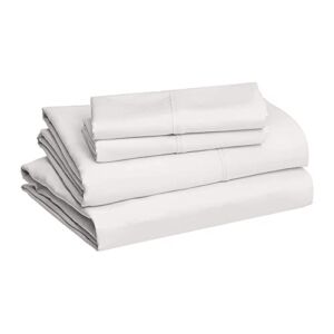 Linenscape White Full Size Sheet Set 600 Thread Count 100% Egyptian Cotton Sheets, Super Soft Comfortable Sateen Weave 4 Piece 15″ Deep Pocket Solid Luxurious Hotel Class Premium Bedding