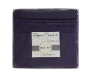 Elegant Comfort 1500 Thread Count Wrinkle Resistant Sheet Set, Cal King Size, Purple