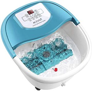 ACEVIVI Foot Spa with Heat and Massage and Bubble Jets with Motorized Rollers, Foot Bath Spa with Temp Control, Display Screen, Timer and Pedicure Stone, Multi-Modes Feet Water Massager