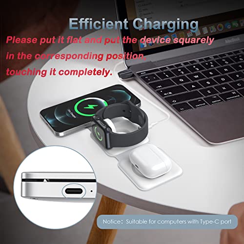 3 in 1 Foldable Wireless Charger, Ankilo Magnetic Fast Wireless Charging Pad, Compatible with iPhone 14/13/12/SE/11, Samsung Galaxy, Apple Watch, AirPods Pro(Adapter not Included) | The Storepaperoomates Retail Market - Fast Affordable Shopping