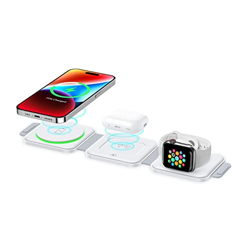 Wireless Charger 3 in 1,Magnetic Wireless Charging Station,Fast Mag-Safe Wireless Charging Pad for iPhone 14/13/12/Pro/Max/Min/Plus,AirPods 2/3/Pro, for Apple Watch(with Adapter) | The Storepaperoomates Retail Market - Fast Affordable Shopping