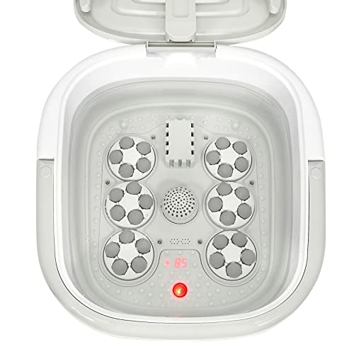 COSTWAY Foot Spa Bath Massager, Collapsible Feet Salon Tub with Adjustable Heating Temperature & Electric Roller, Remote Control for Easy Operation, Infrared Lights, Bubbles Function | The Storepaperoomates Retail Market - Fast Affordable Shopping