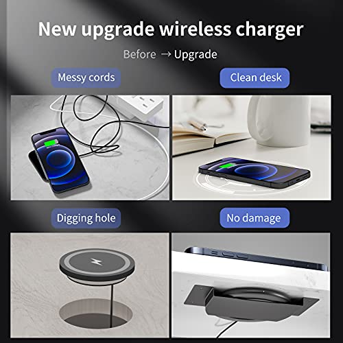 KPON Invisible Wireless Charger, Hidden Long Distance Wireless Phone Charger, Under Desk 10W Furniture Wireless Charging Pad for iPhone 14/14 Plus/14 Pro/14 Pro max/13 Series/Wireless Phones | The Storepaperoomates Retail Market - Fast Affordable Shopping