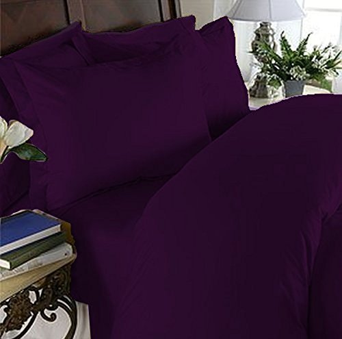 Elegant Comfort ® Luxurious Wrikle-Resistant Super Silky Soft – 1500 Thread Count Egyptian 4-Piece Bed Sheet Set, Deep Pocket Up to 16″ , Queen Purple | The Storepaperoomates Retail Market - Fast Affordable Shopping