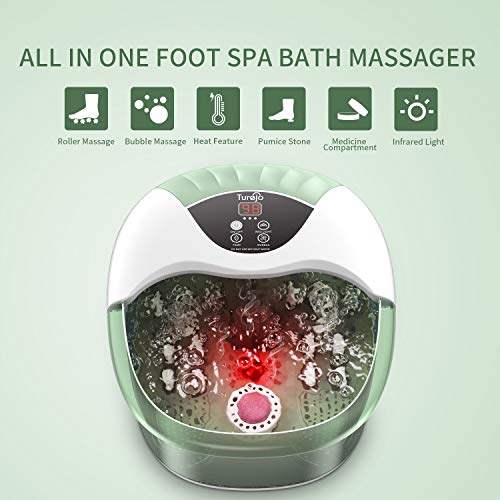 Foot Spa, Foot Bath Massager with Heat, Bubbles, Pumice Stone, Medicine Box, Digital Temperature Control, Red Light, 14 Ergonomic Massage Rollers and Acupressure Massage Points, Fatigue Relief | The Storepaperoomates Retail Market - Fast Affordable Shopping