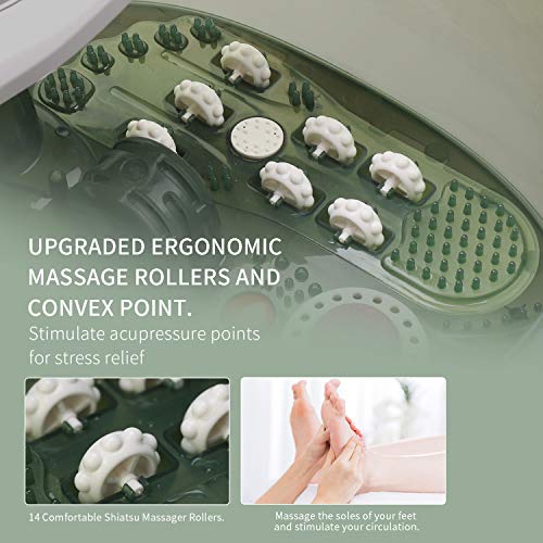 Foot Spa, Foot Bath Massager with Heat, Bubbles, Pumice Stone, Medicine Box, Digital Temperature Control, Red Light, 14 Ergonomic Massage Rollers and Acupressure Massage Points, Fatigue Relief | The Storepaperoomates Retail Market - Fast Affordable Shopping