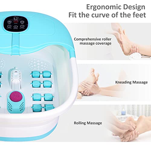 Foot Spa Massager with Heat Bubbles Remote Control, Foot Bath Spa with Temperature Control, Pedicure Foot Tube with Heat, Homestime Collapsible Foot Bath Bucket with Shiatsu Rollers Pumice Stone | The Storepaperoomates Retail Market - Fast Affordable Shopping