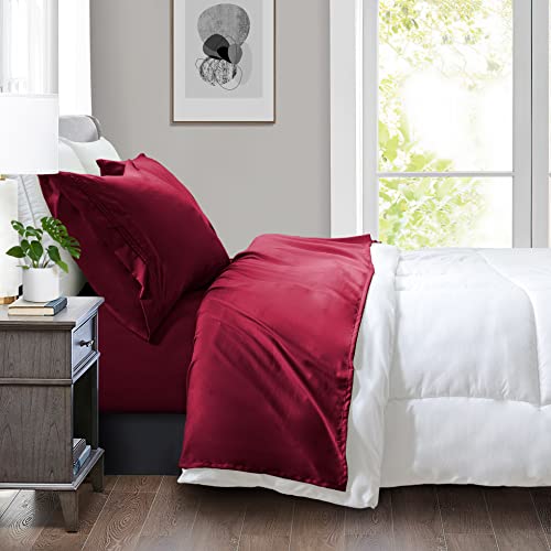 Entisn 4pcs Brushed Microfiber Sheet Full Size Sets, 1800 Thread Count Ultra-Soft Egyptian Quality Bed Sheets, Burgundy Luxury Bedding Sheets with 16″ Deep Pockets, Breathable & Cozy & Anti-Wrinkle | The Storepaperoomates Retail Market - Fast Affordable Shopping